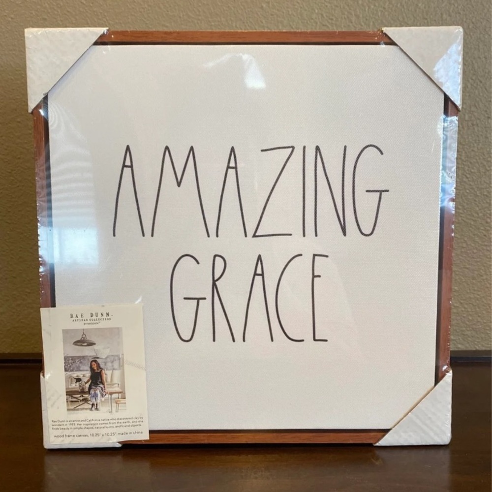Rae Dunn Framed AMAZING GRACE Canvas Sign